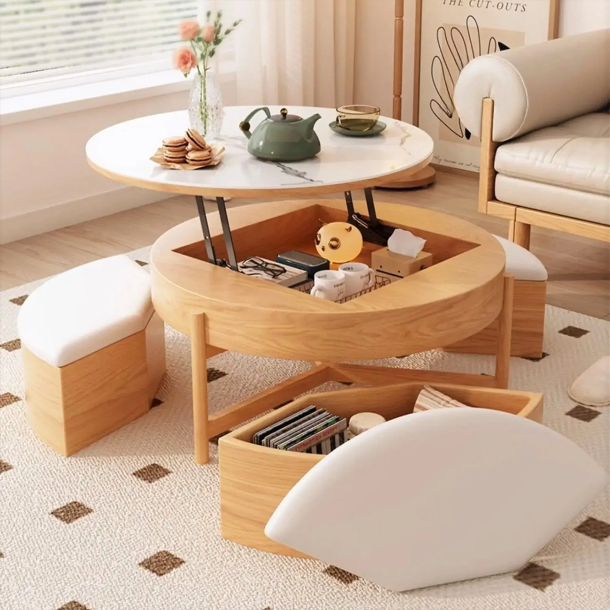 Bộ Bàn Sofa Kết Hợp Ghế Đôn Cavo - TAM Furniture