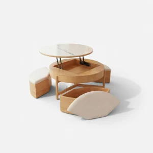 Bộ Bàn Sofa Kết Hợp Ghế Đôn Cavo - TAM Furniture