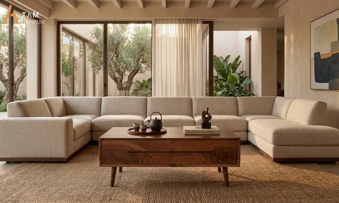 bàn sofa gỗ giá tỵ sala tinh tế hiện đại