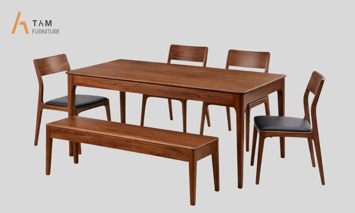 Góc nhìn tổng quan bộ bàn ăn cổ điển Trace