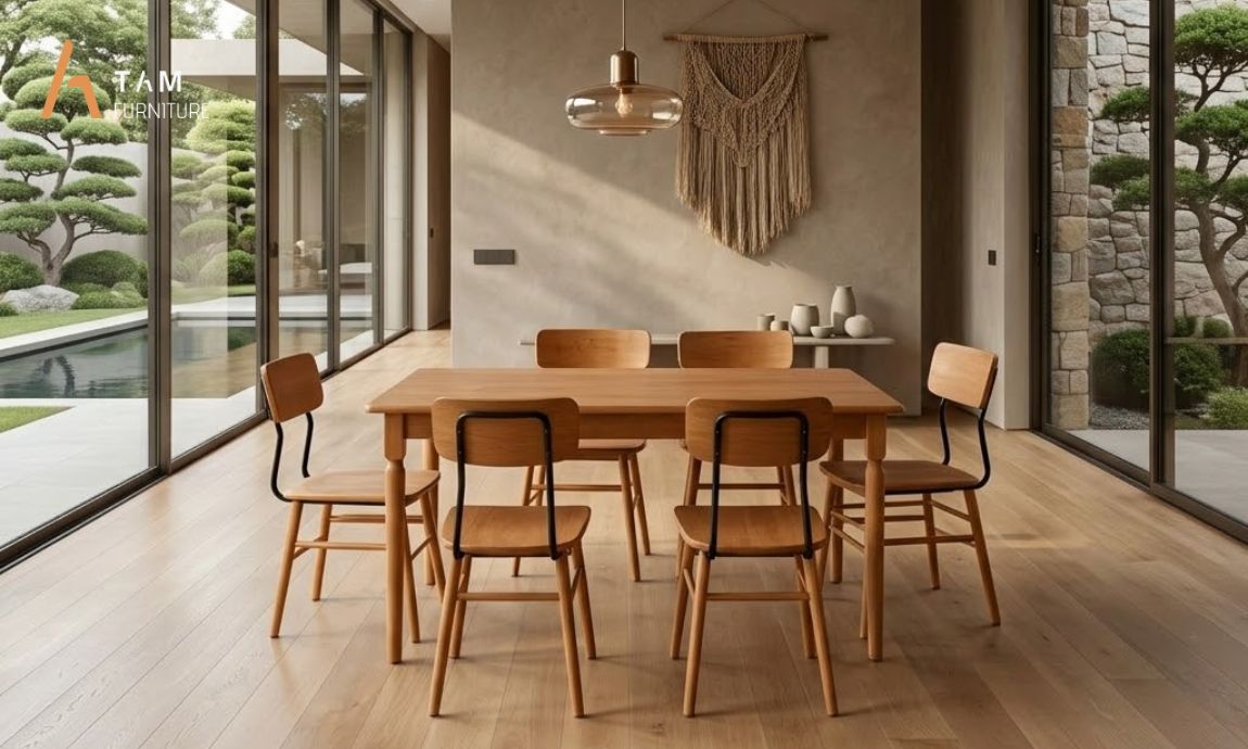 bộ bàn ăn zesty trong phòng bếp rộng rãi