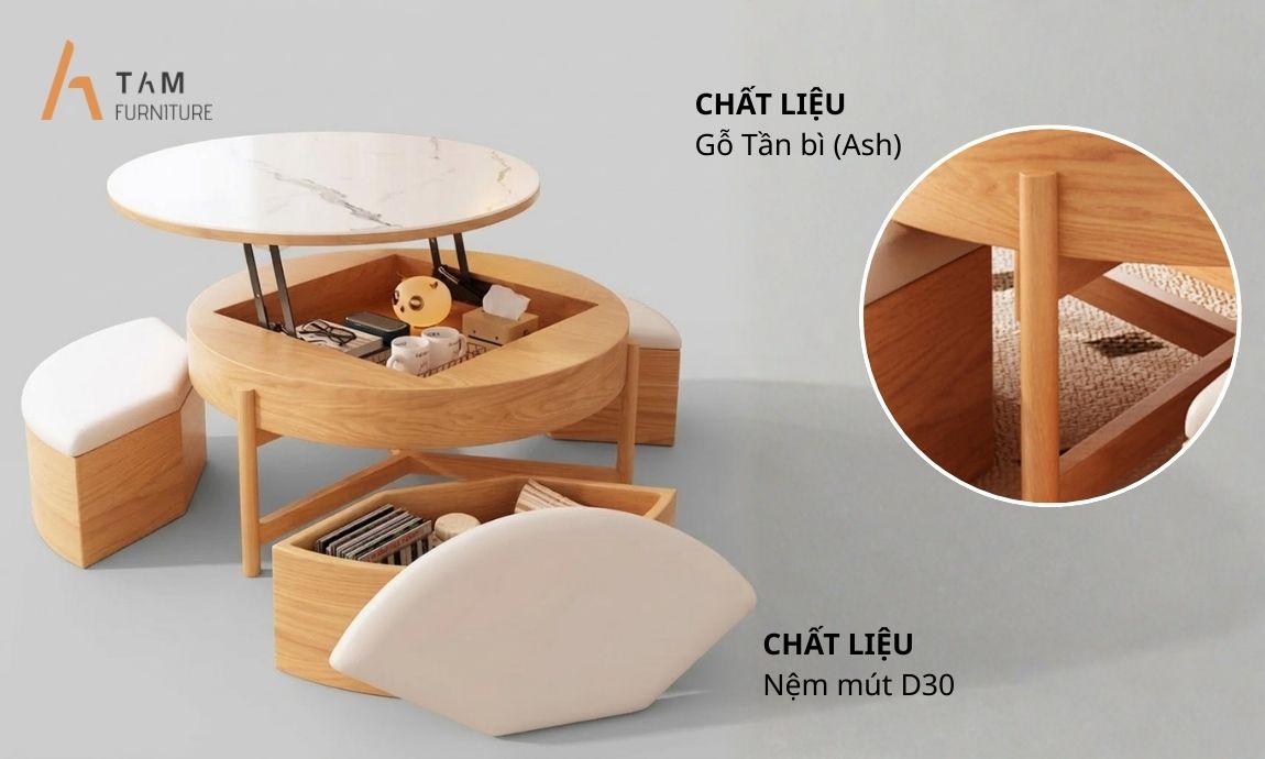 vật liệu cao cấp cho bộ bàn sofa ghế đôn cavo