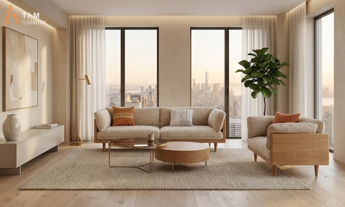 bộ ghế sofa gỗ tần bì recall tinh tế