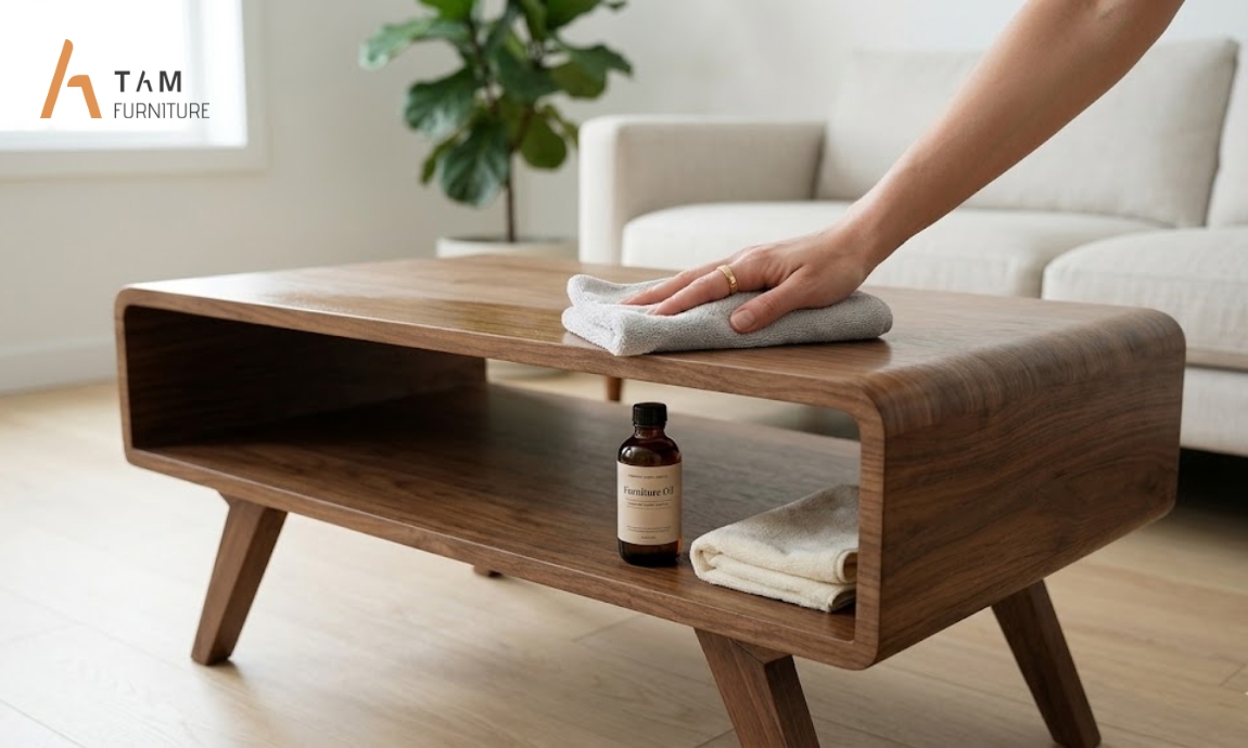 Cách bảo quản vẻ đẹp nguyên bản cho bàn sofa gỗ Hagu