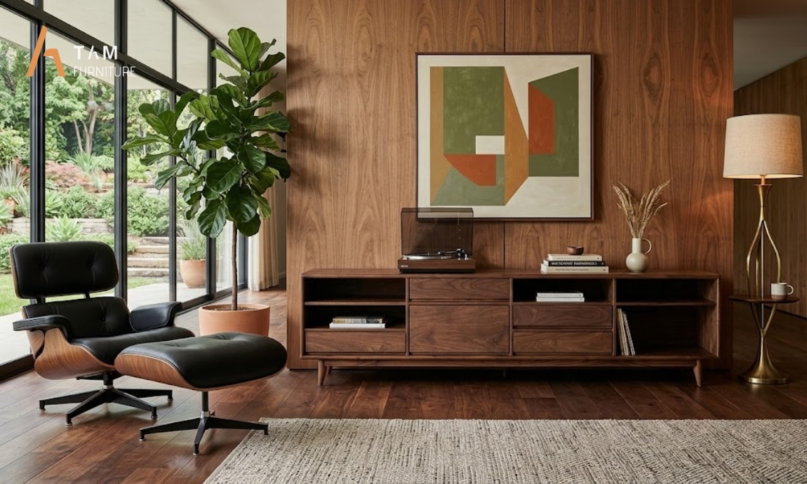 Cảm hứng Mid Century và câu chuyện thiết kế tủ tivi gỗ Lego