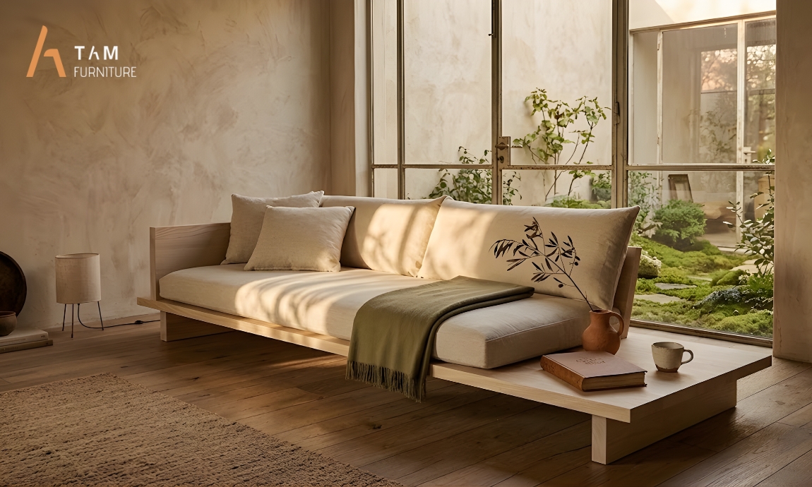 Cảm hứng thiết kế ghế Sofa gỗ tần bì Simple