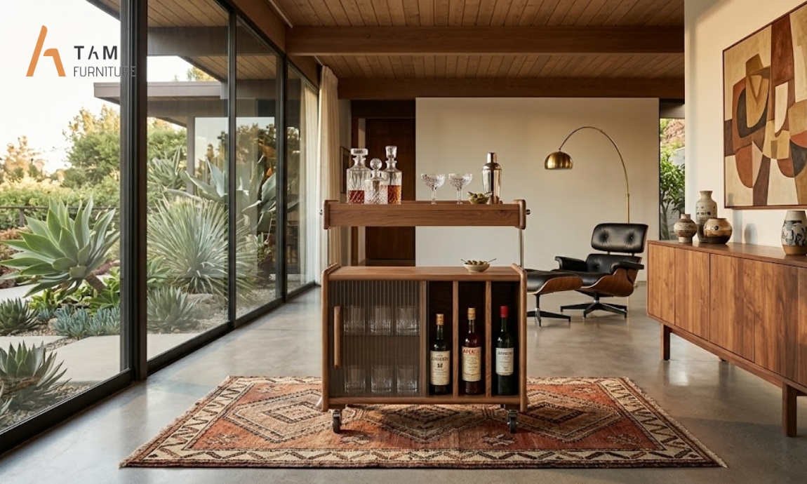 Cảm hứng thiết kế tủ Tab sofa di động gỗ tần bì Vigo