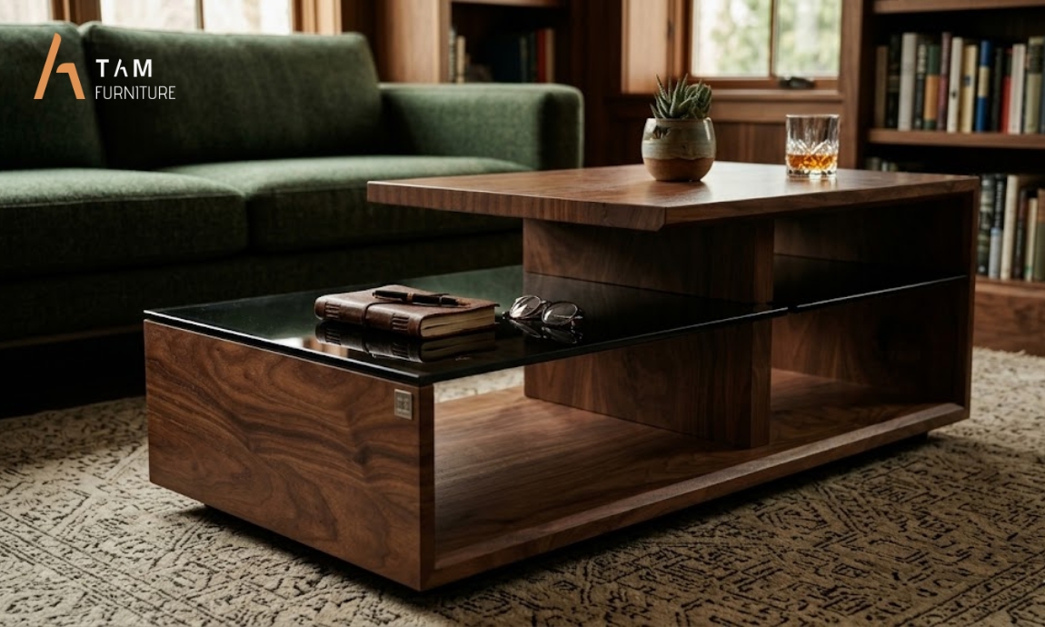 Chất liệu thượng hạng tạo nên bàn sofa gỗ tần bì Poki đẳng cấp