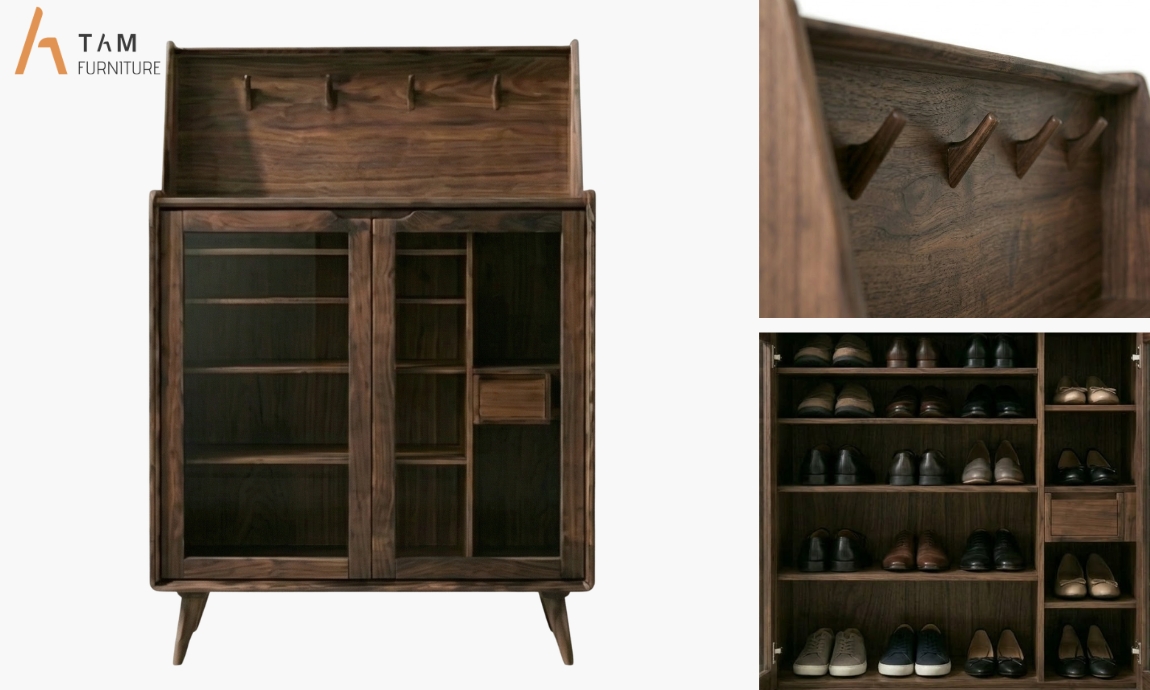 chi tiết tủ giày gỗ baca