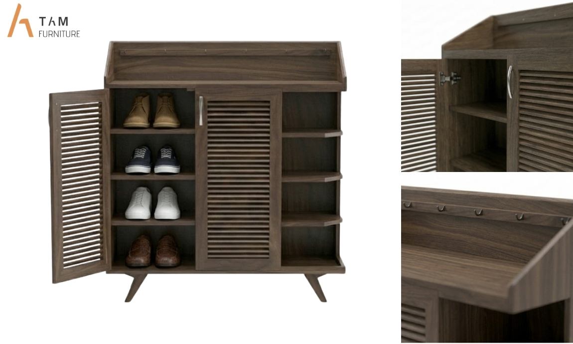 chi tiết tủ giày gỗ gyne