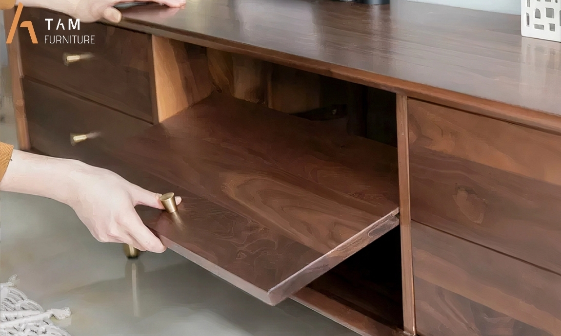 thiết kế tủ tivi gỗ kali