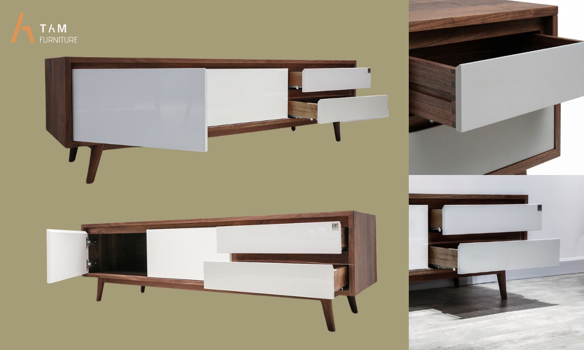 chi tiết tủ tivi gỗ wada