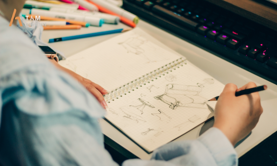 Qúa trình thiết kế bàn sofa gỗ Kami tại TAM Furniture