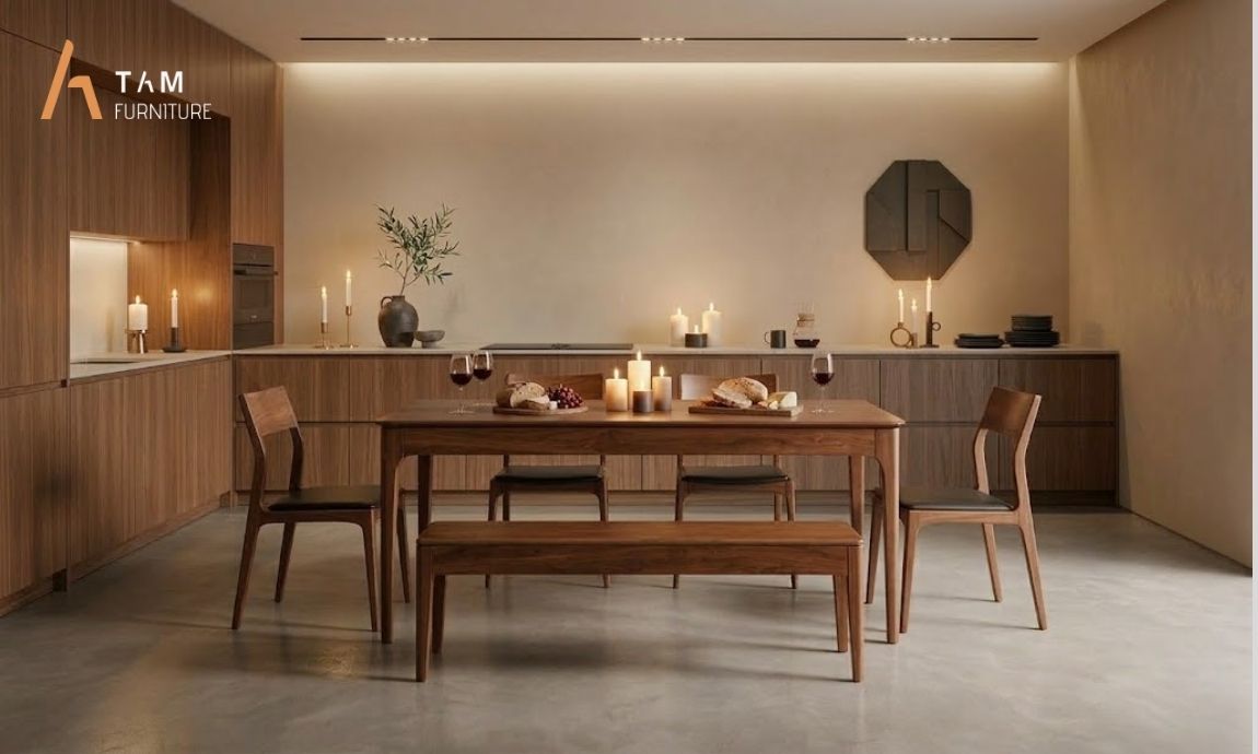 Dấu ấn của sự tối giản và hoài cổ từ bộ bàn ăn cổ điển Trace