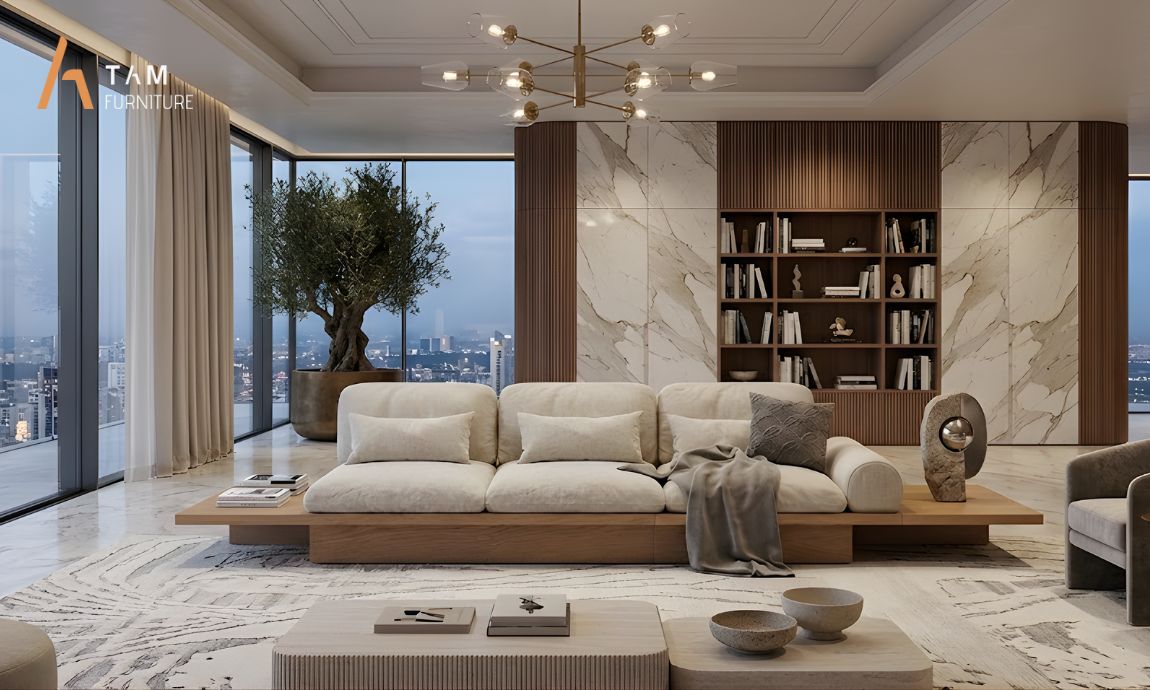 ghế sofa charming trong không gian hiện đại