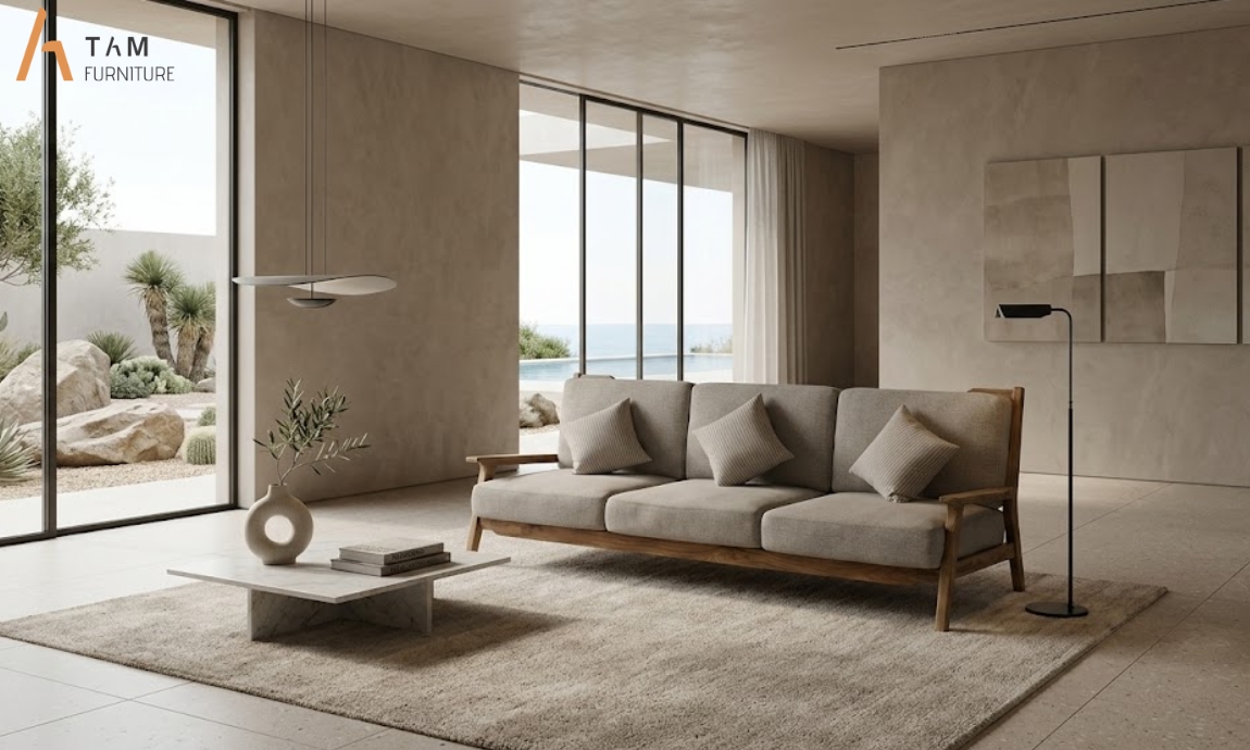 ghế sofa gỗ davi đẹp nâng tầm không gian