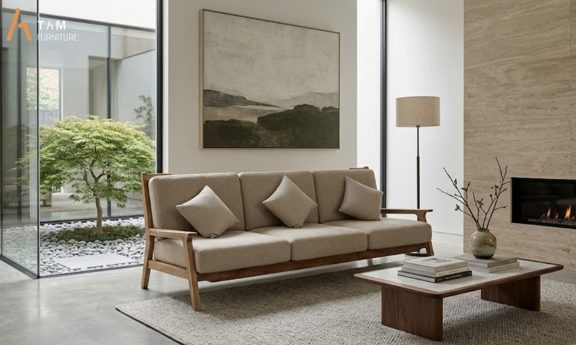 ghế sofa gỗ davi tinh tế hiện đại