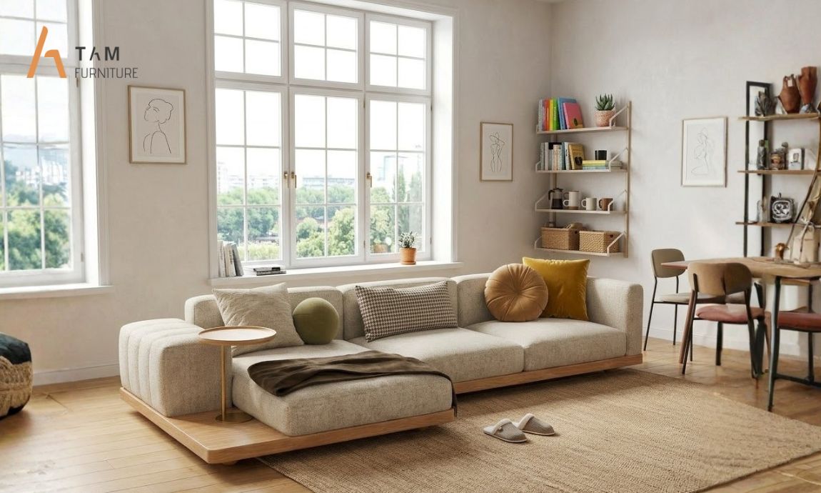 Nâng cao không gian sống cùng ghế sofa gỗ tần bì Daze đẹp