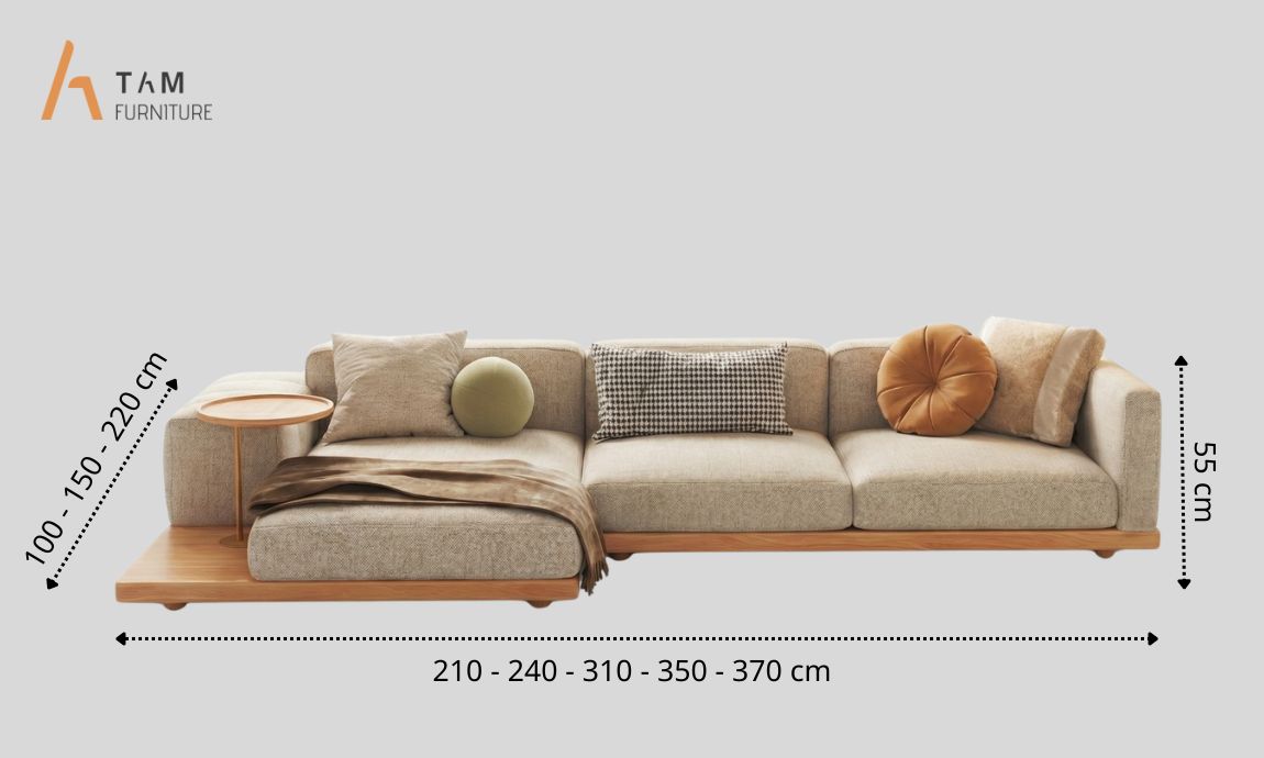 Ghế sofa gỗ tần bì Daze nhiều kích thước