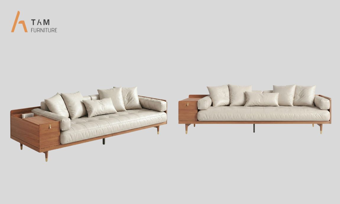 các góc của ghế sofa gỗ tần bì lucky