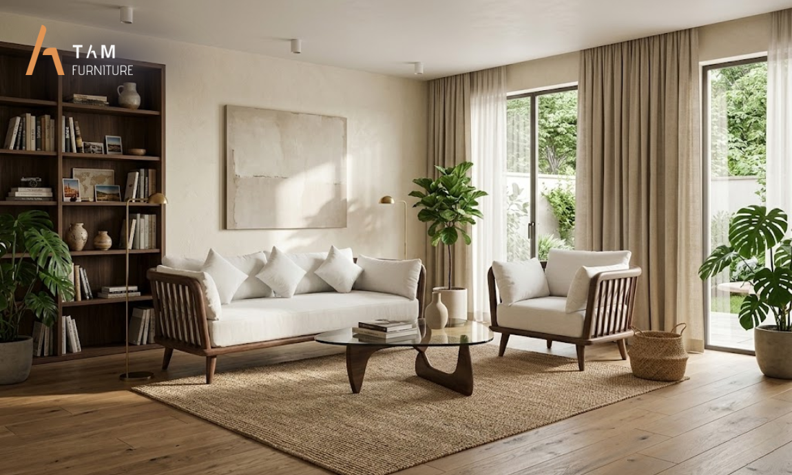 Sofa gỗ tần bì chữ U tại TAM Furniture