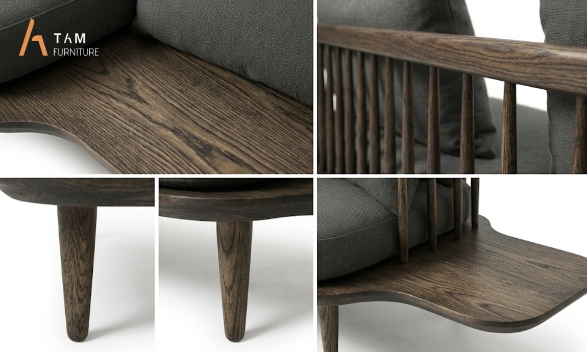 Ghế Sofa Tradina sử dụng gỗ tần bì