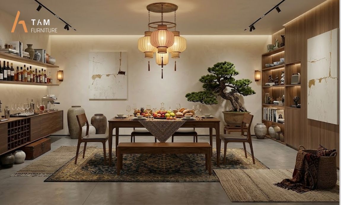 Bộ bàn ăn cổ điển Trace tại TAM Furniture