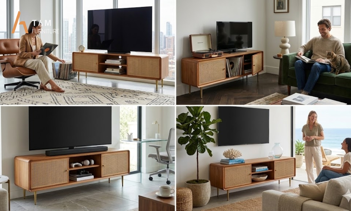 Giải pháp tối ưu cho mọi không gian với tủ tivi gỗ Alana