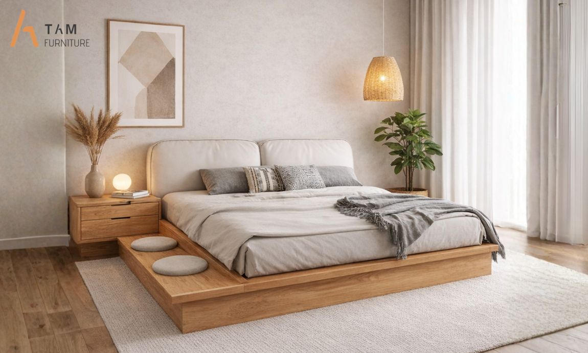 charming bed giúp phòng ngủ hiện đại