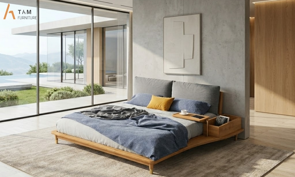 giường gỗ tần bì future bed tinh tế