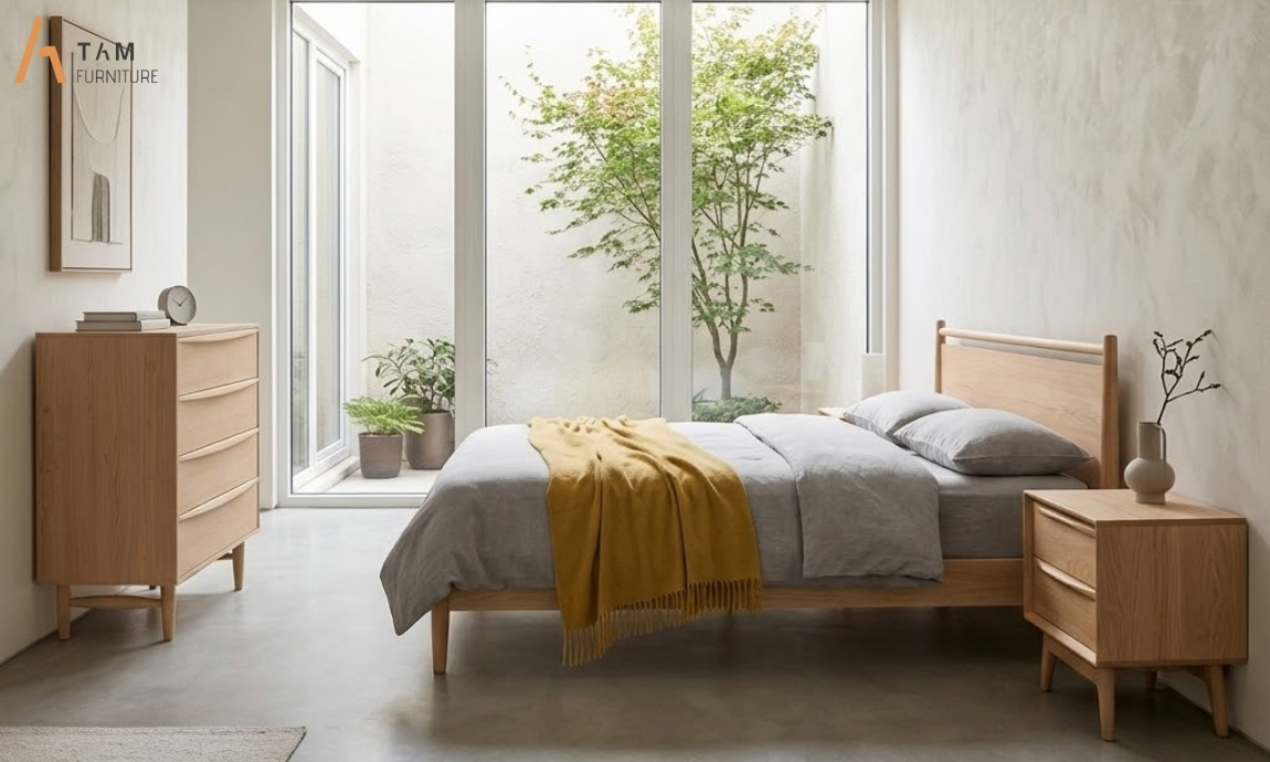 giường gỗ tần bì garin bed tinh tế