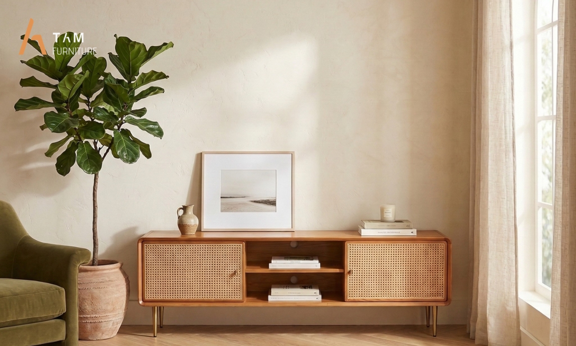 Hình thực tế tủ tivi gỗ Alana