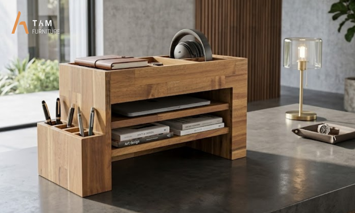 kệ để bàn gỗ tràm Donna