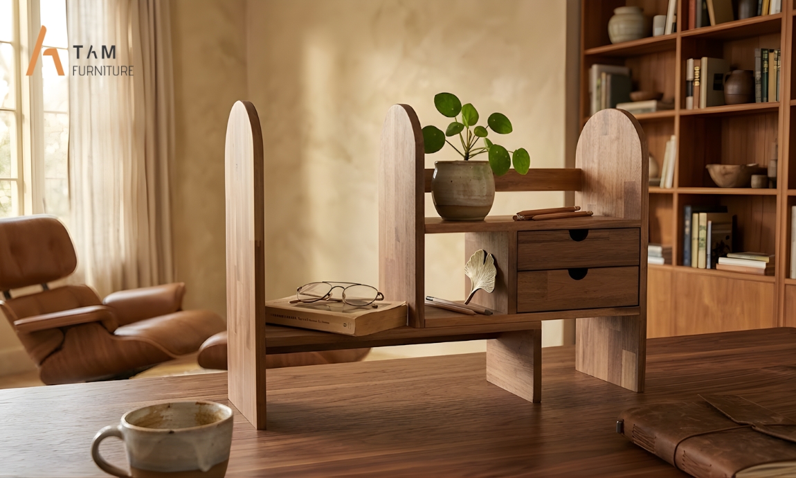 Kệ để bàn gỗ tràm Miranda