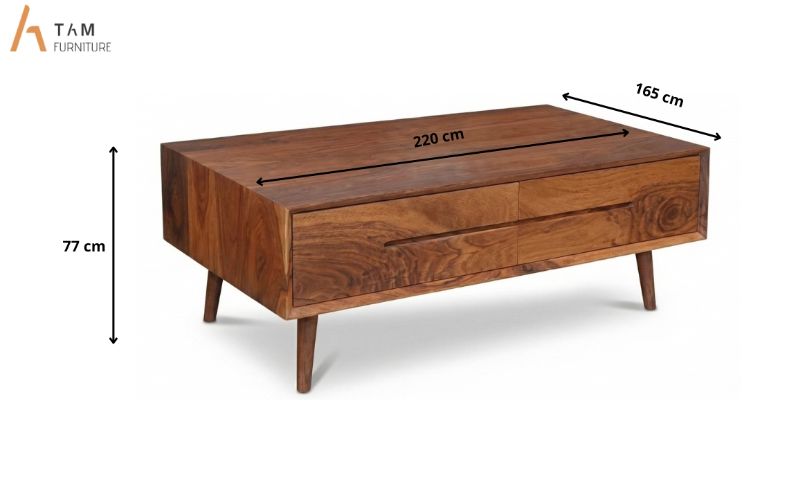 kích thước bàn sofa gỗ giá tỵ sala