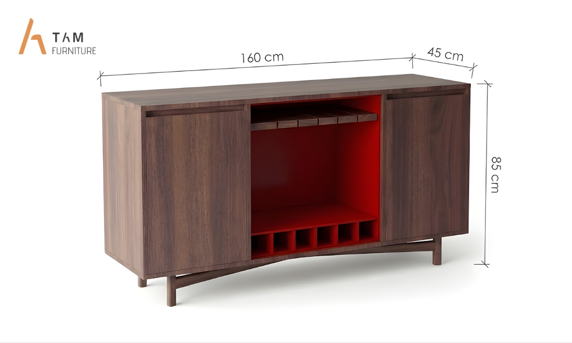 Kích thước của tủ console Janie