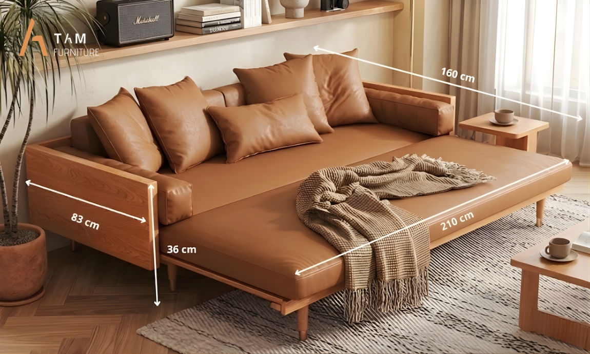 kích thước ghế sofa đa năng gỗ tần bì vary