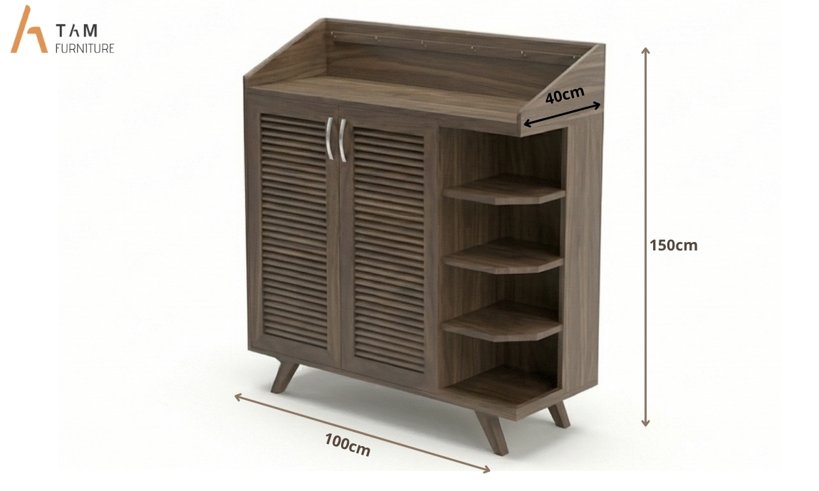 kích thước tủ giày gỗ gyne