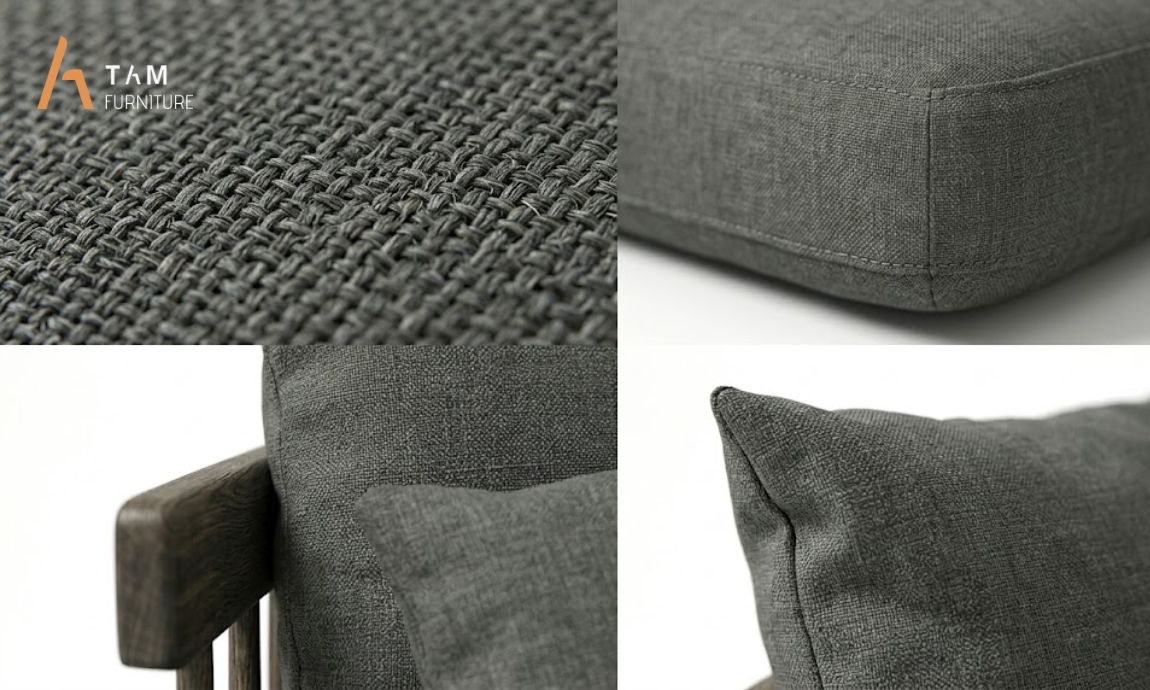 Lớp vải bọc ngoài của ghế sofa gỗ tần bì Tradina