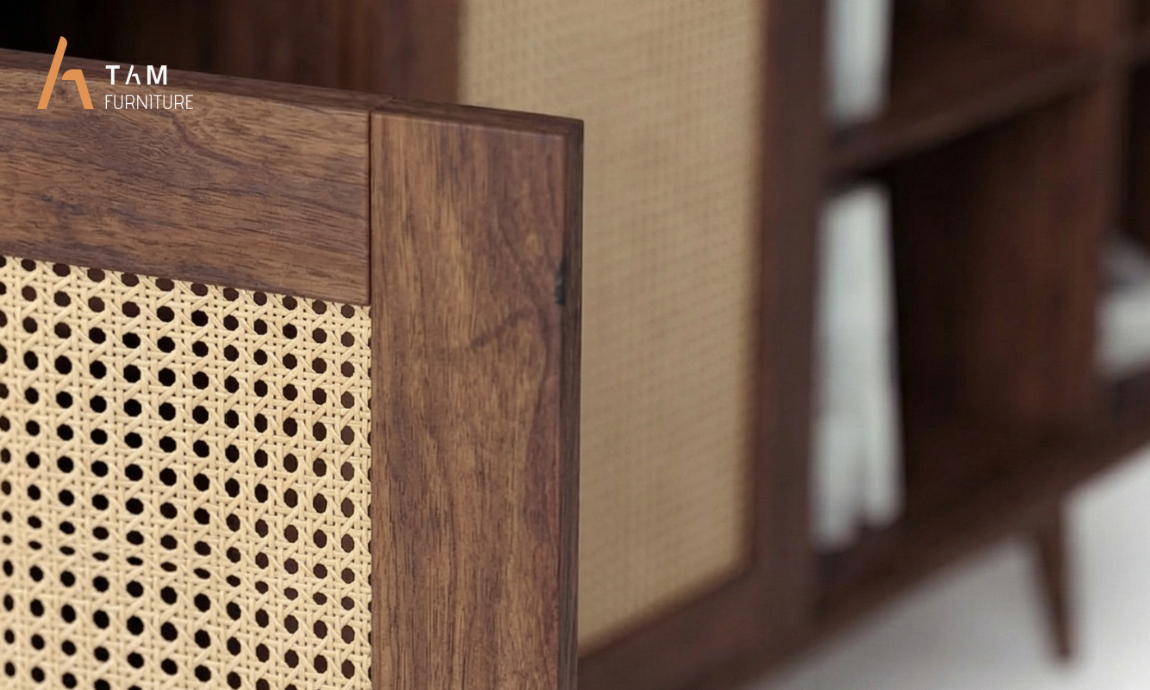 mảng kín tĩnh lặng với chi tiết mây đan thủ công