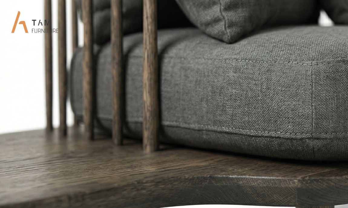 Mùa ghế sofa gỗ tần bì Tradina hiện đại với màu nâu