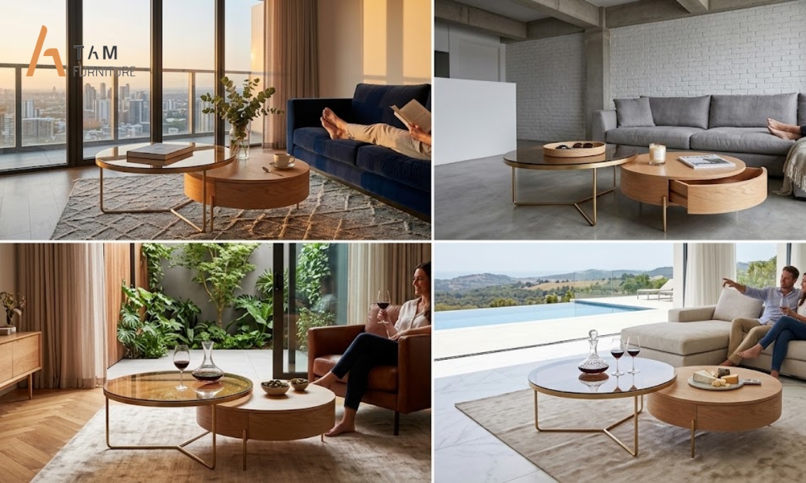 Nâng cao không gian sống cùng bàn sofa gỗ tần bì Signa