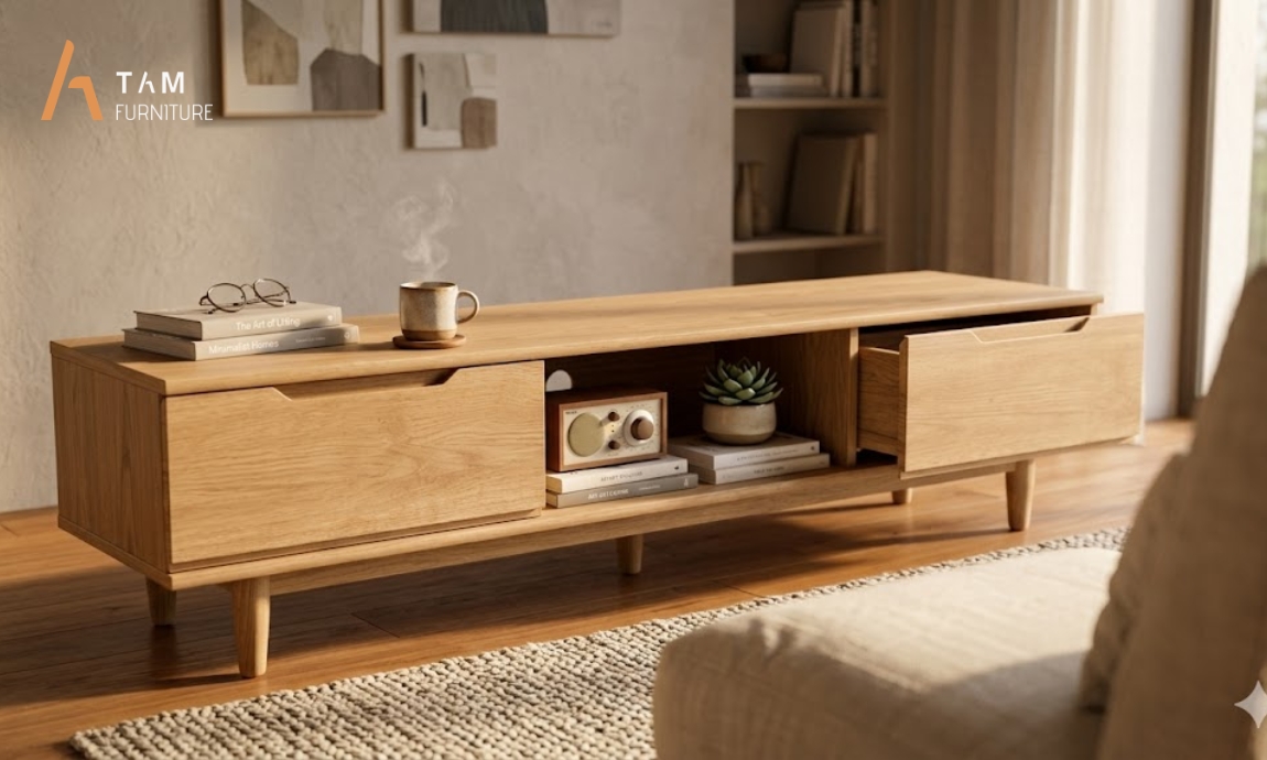 Nghệ thuật chế tác và chất liệu thượng hạng của tủ tivi gỗ Yaky