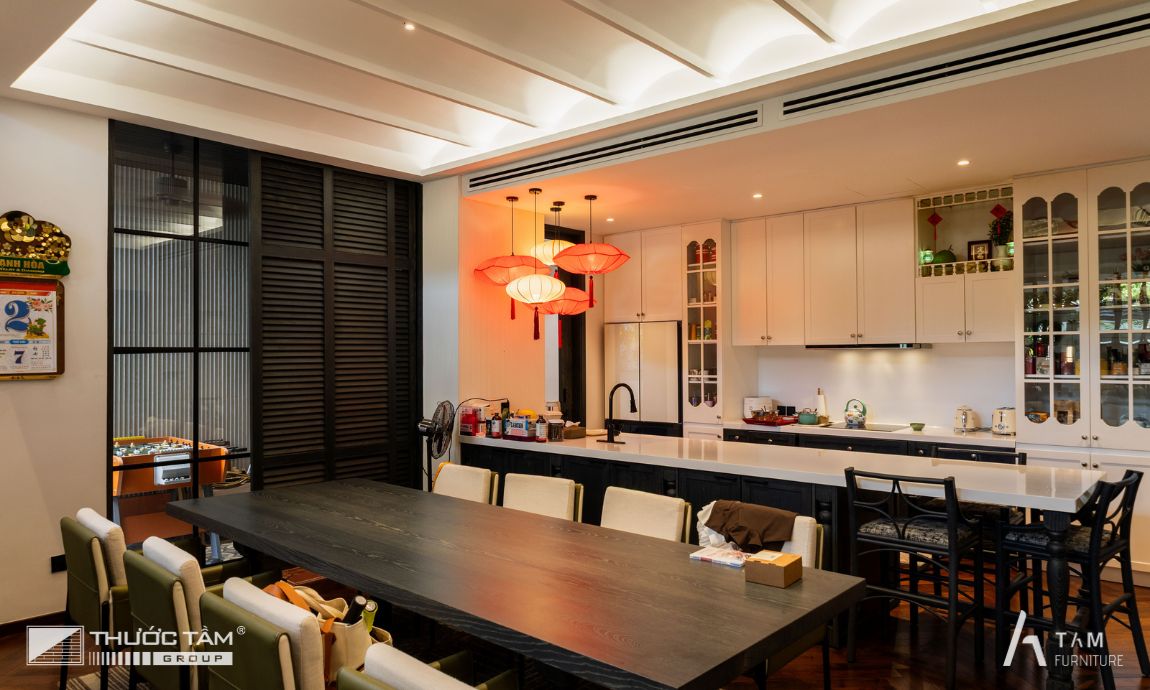 phòng bếp và phòng ăn nội thất phùng anh villa