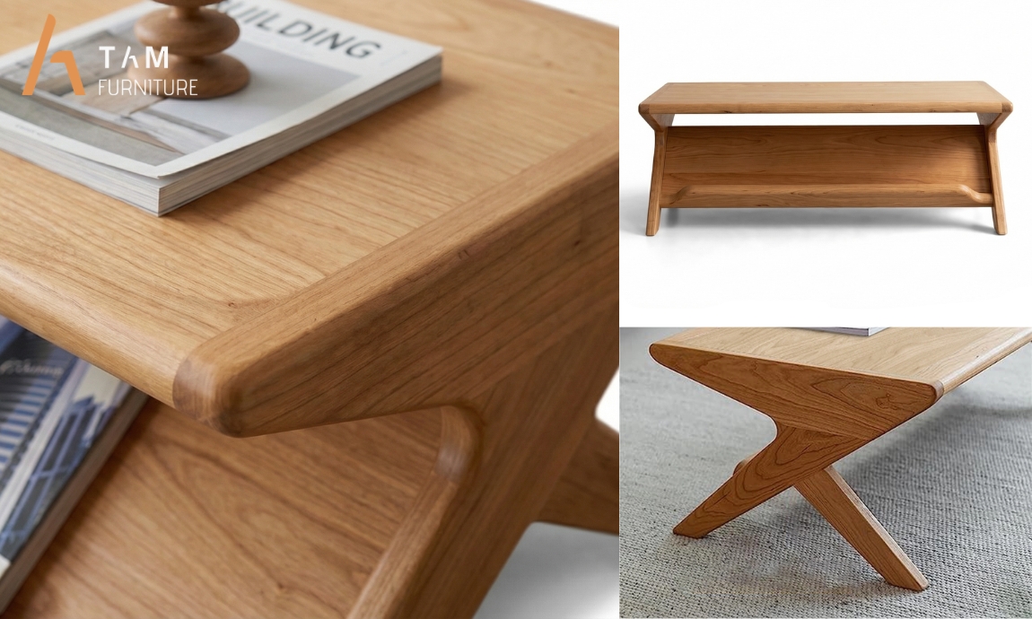 thiết kế bàn sofa gỗ tần bì zigzag