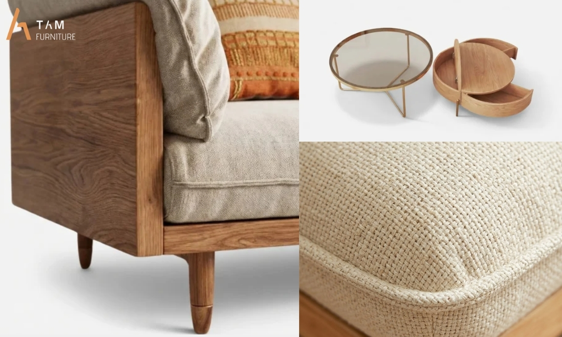 thiết kế bộ ghế sofa gỗ tần bì recall