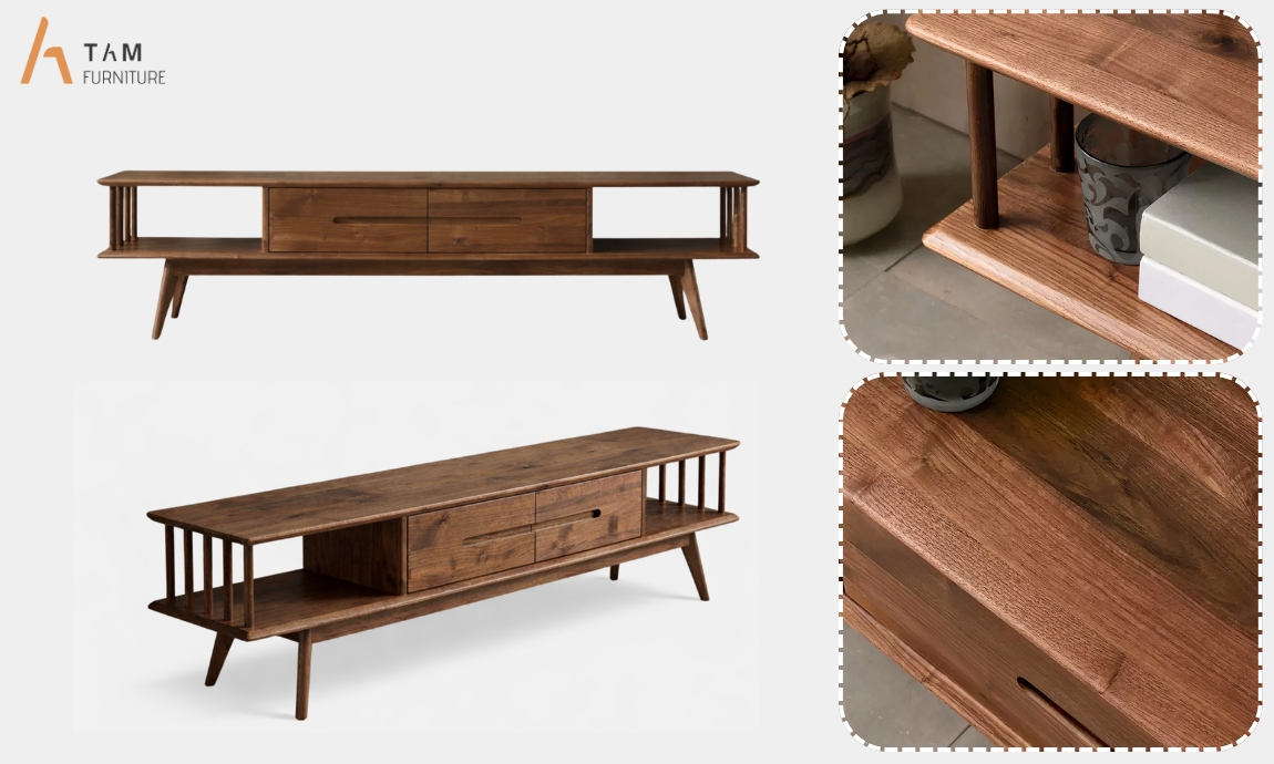 chi tiết tủ tivi gỗ kony