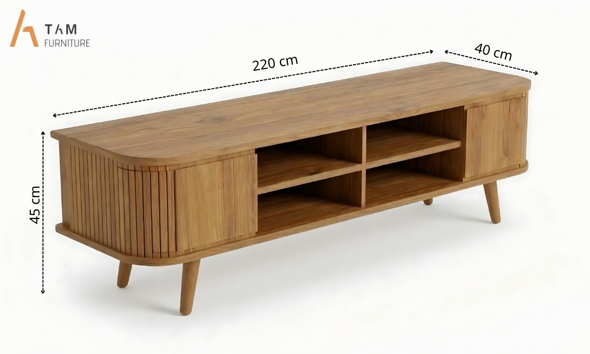 Chi tiết thông số kỹ thuật tủ tivi gỗ Babu