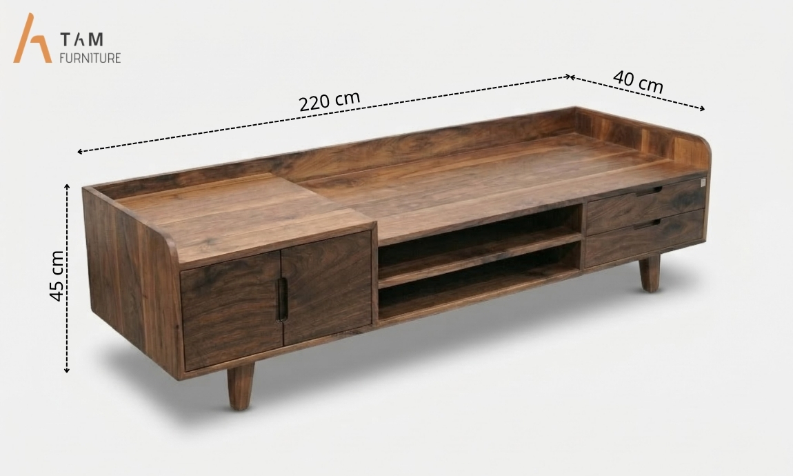 Chi tiết thông số kỹ thuật tủ tivi gỗ Nagi