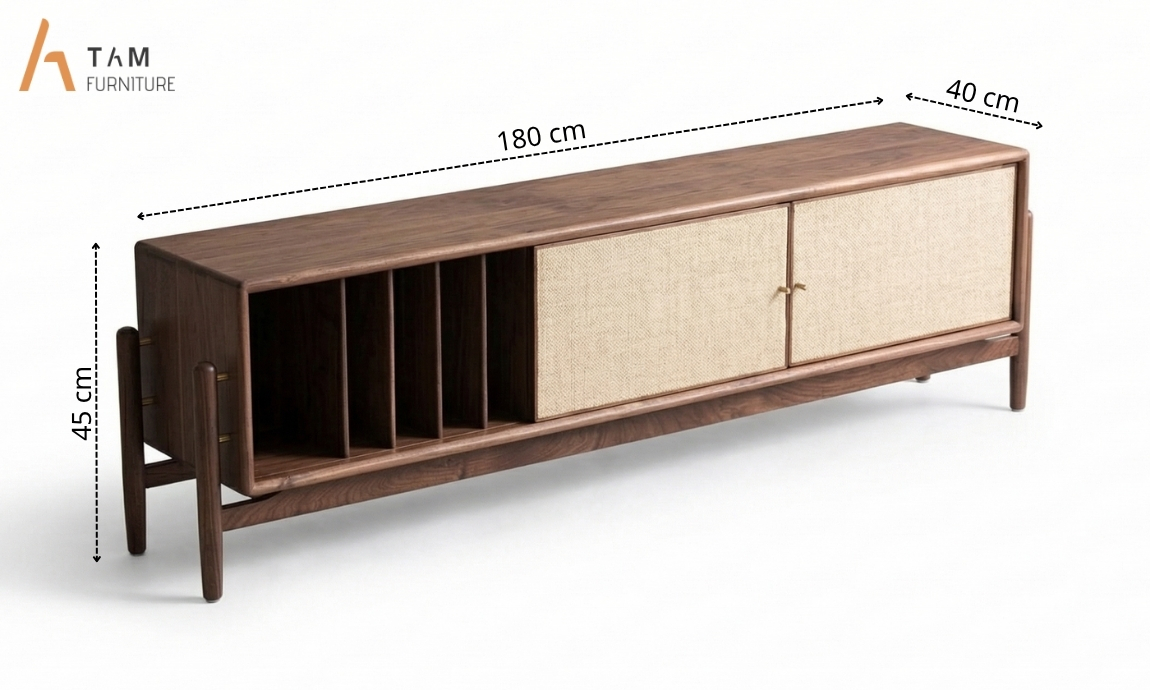 Thông số kỹ thuật chi tiết của tủ tivi gỗ Behim